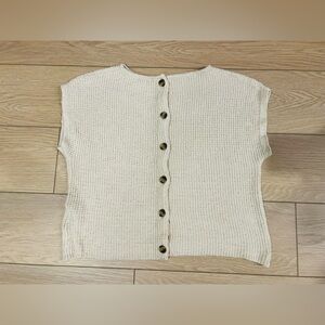 Madewell ivory knit sweater (buttons on the back) size large